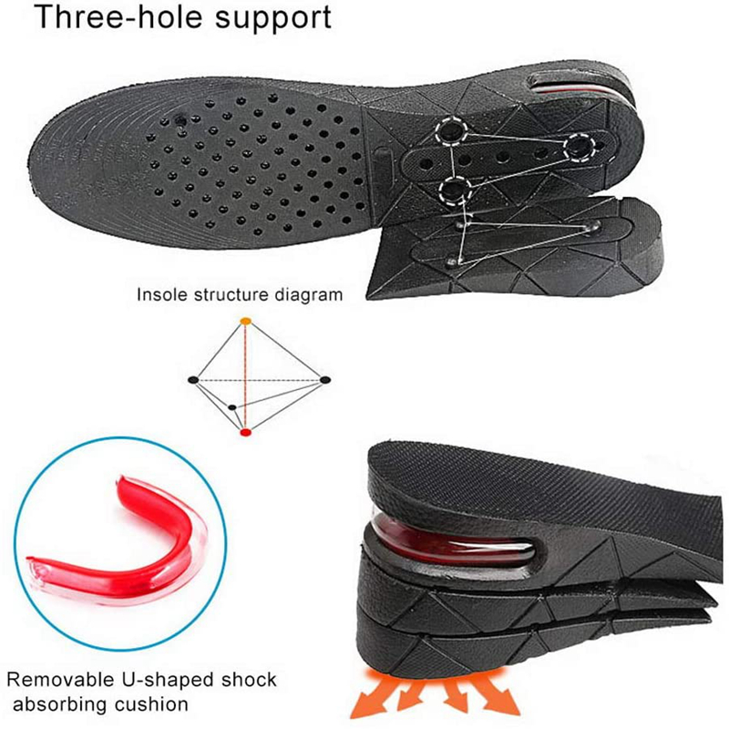 Likron Watches Adjustable Height Increase Insoles with Air Cushion Lift Inserts for Men Women 12 to 35 Variable Lift