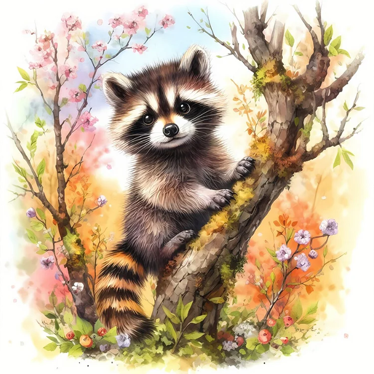 Raccoon 40*40CM (Canvas) Full Round Drill Diamond Painting gbfke