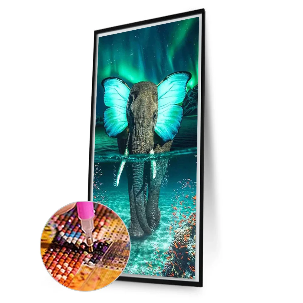 Partial AB Diamond Painting - Full Round Drill - Elephant(Canvas|45*75cm)