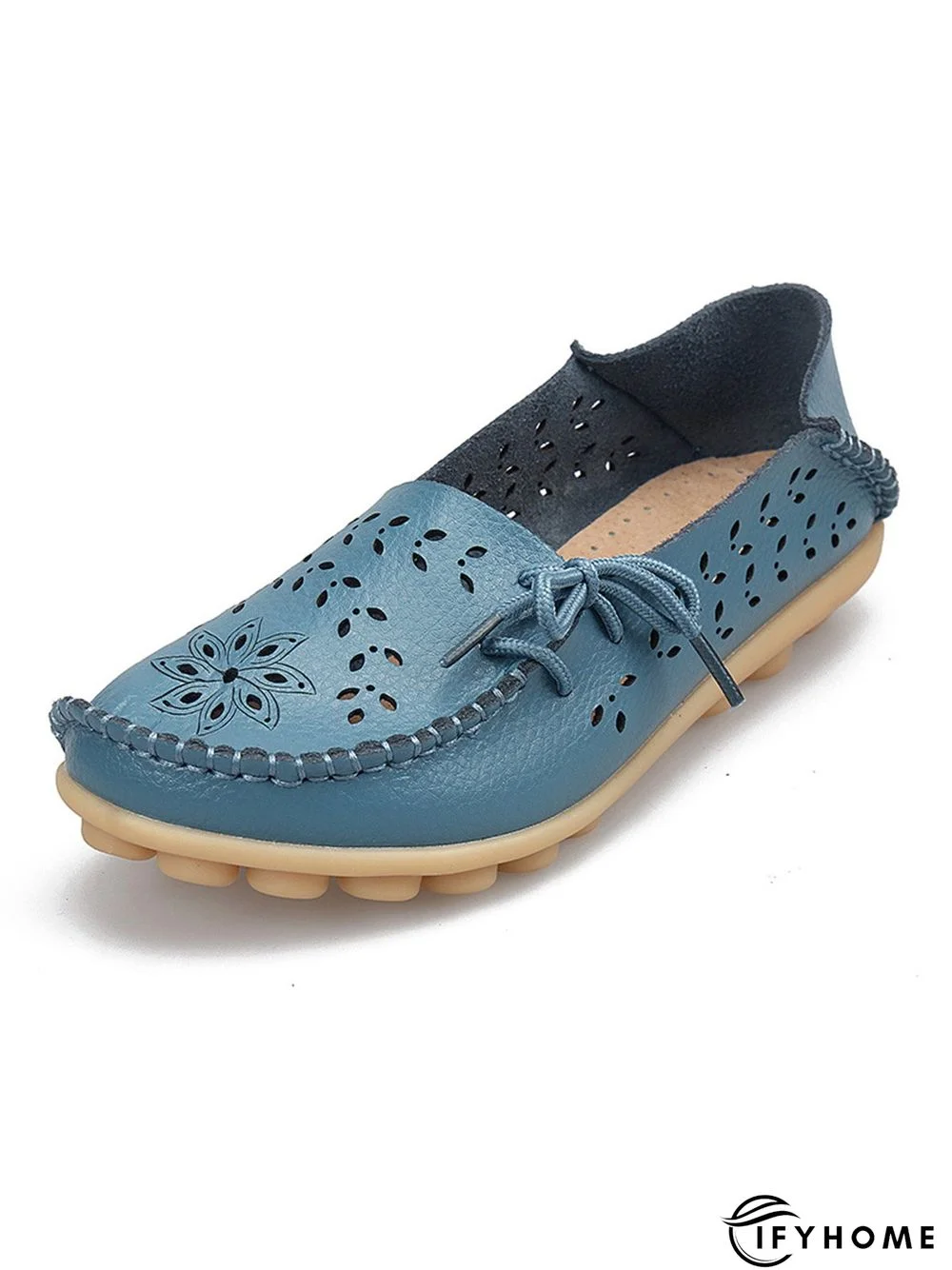 Cowhide Hollow Lace-up Portable Shoes | IFYHOME