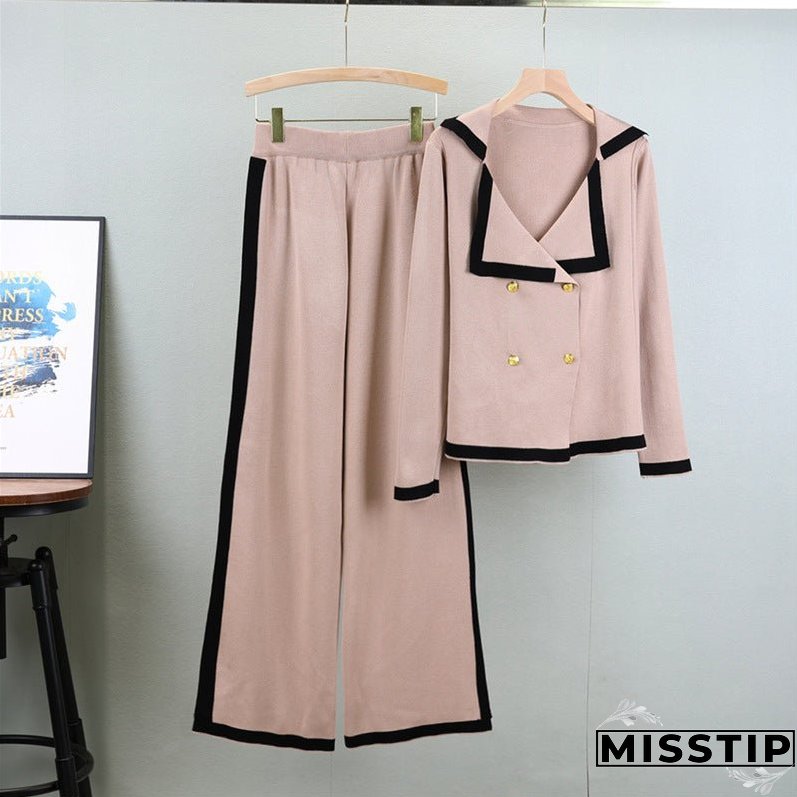 Women's Autumn Classic Style Temperament Long Sleeve Knitted Suits