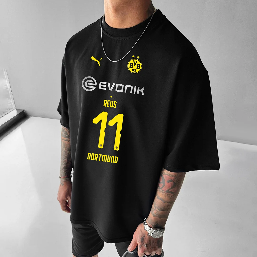 Men's Borussia-Dortmund-Football Short Sleeve T-Shirt、、URBENIE