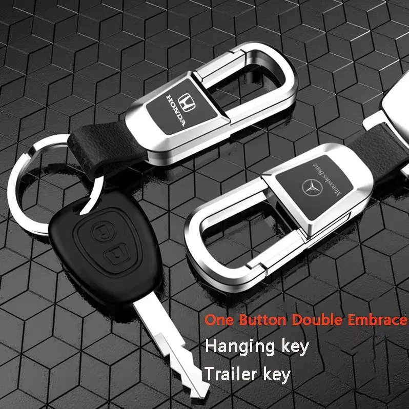 🔥Hot Sale🔥Exclusive Logo🔥Car Anti-lost Genuine Leather Keychain