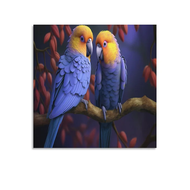 3 Panel Hanging Posters Square CUTE BIRDS   customized, personalized, gift