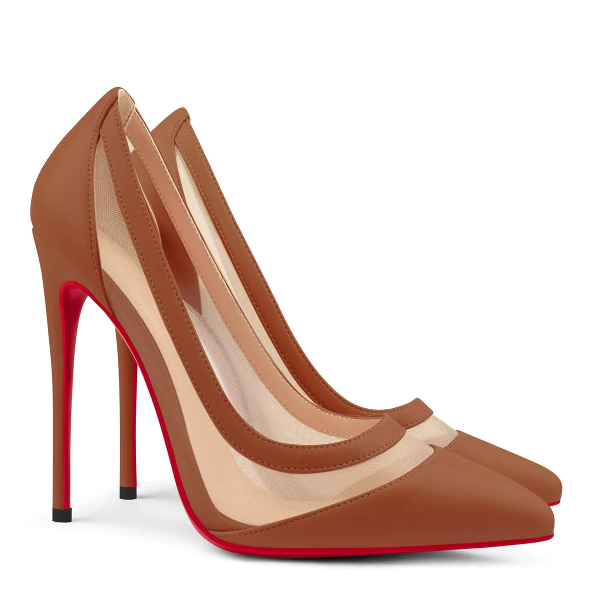 100mm/120mm Women's Breathable Mesh Pointed Toe Matte High Heel Sandals-vocosishoes