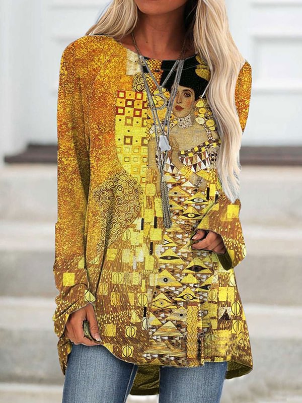 Portrait Of Adele Bloch-Baue Printed Long-Length Tunic
