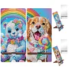 2-Pack Acrylic Bear Dog Diamond Art Phone Stand & Mirror Kit for Beginner Adult