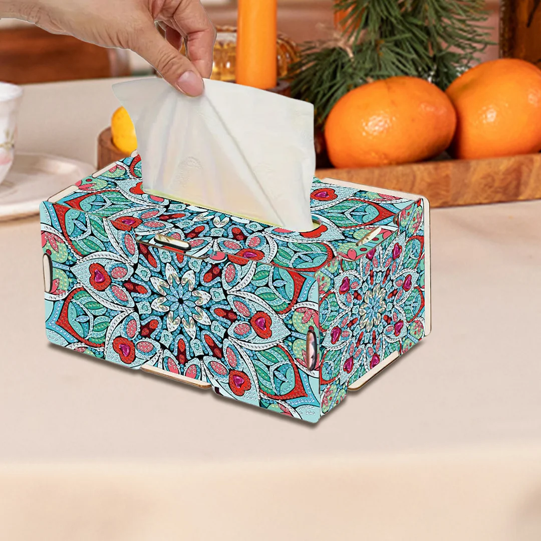 Mandala DIY Diamond Art Paper Towel Holder for Home and Office Decoration