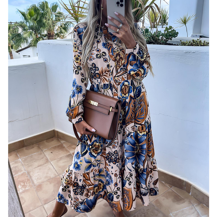 Single Breasted Printed Dress