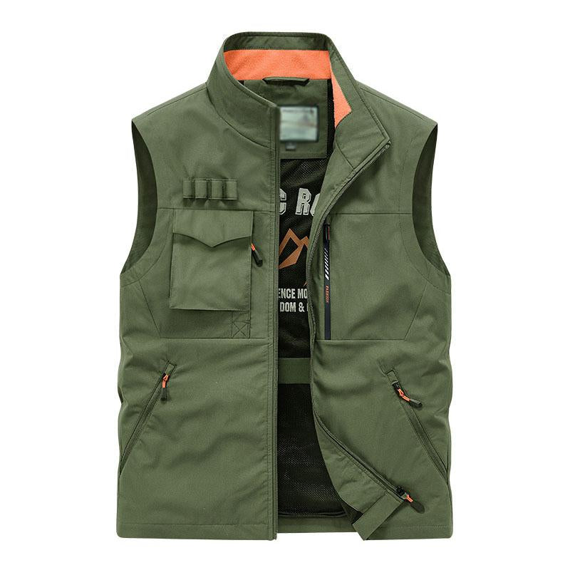 Men's Casual Outdoor Stand Collar Multi-pocket Quick-Dry Work Vest