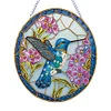 (US Only)Hummingbird Stained Glass 2D/Flat DIY Diamond Art Single-Sided Drill Pendants