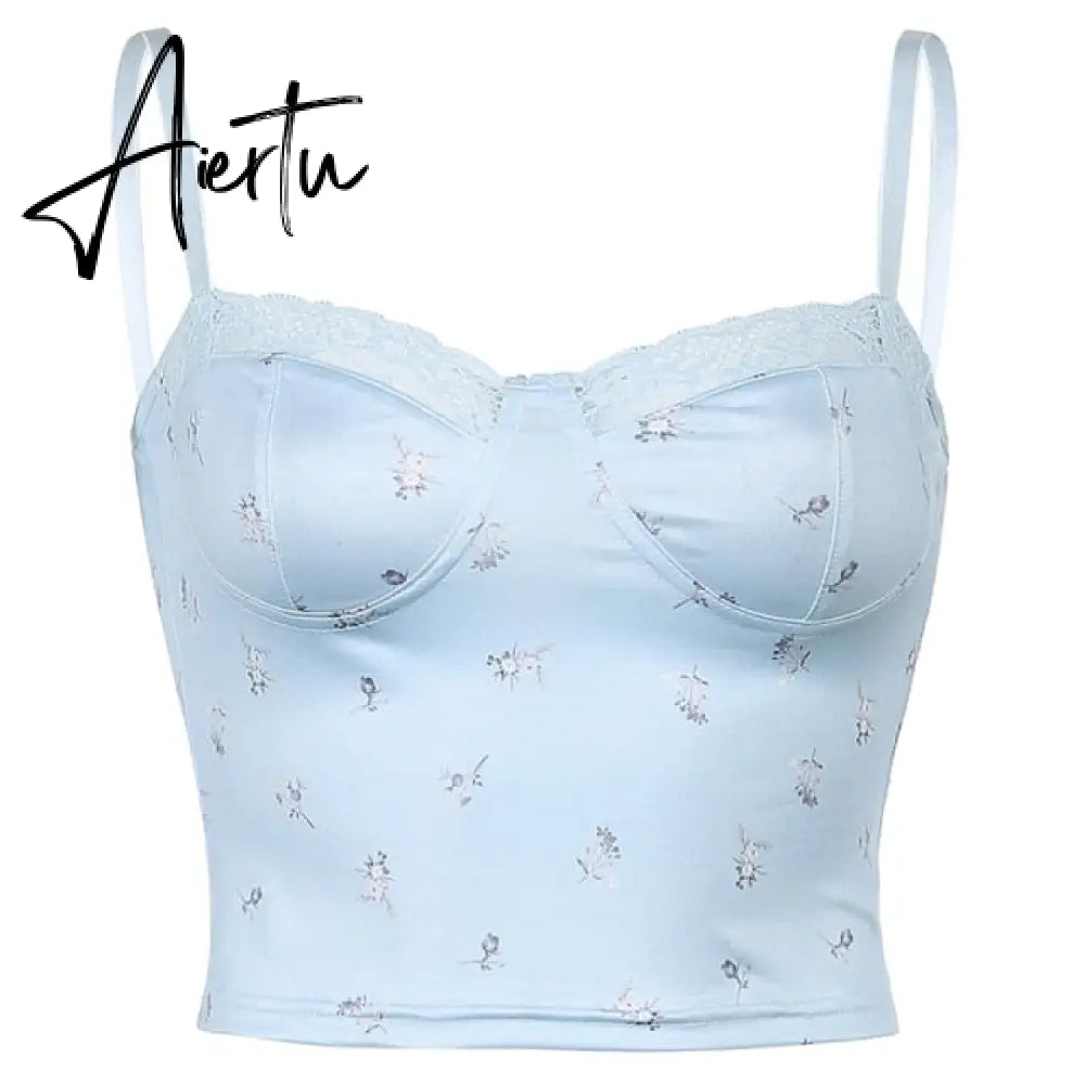 Rockmore Lace Aesthetic Crop Tops Women V Neck Sleeveless Tank Top Tee Cute Clothes Academia Vintage E Girl Camisole Streetwear Aiertu