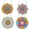 4Pcs Diamond Painting Mandala Window Pendants Suncatcher Hanging Kits for Home Porch Farmhouse