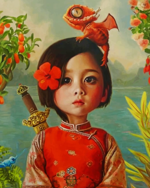

Asian Little Girl – Paint By Numbers - 40*50CM, 501 Original