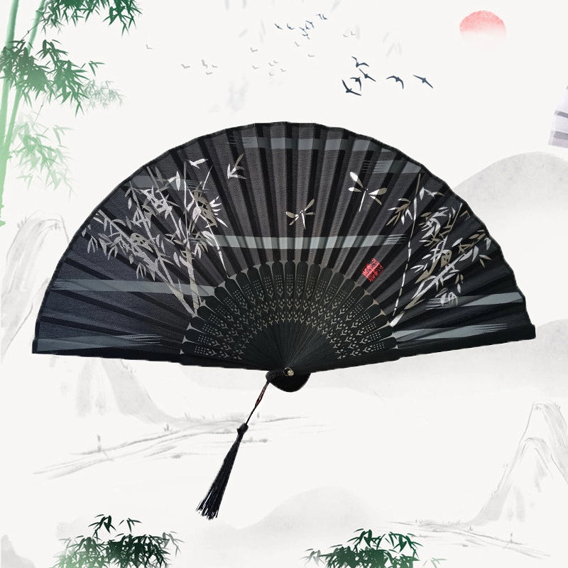 Antique Fan Folding Fan Men’s And Women’s Classical Dancing Fan Ancient Costume Performance Photography Hanfu Props Chinese Style Handmade Folding Fan