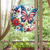 Acrylic 2D Flat DIY US Flag Butterfly Hanging Diamond Art Kits Wall Door Decor (A)