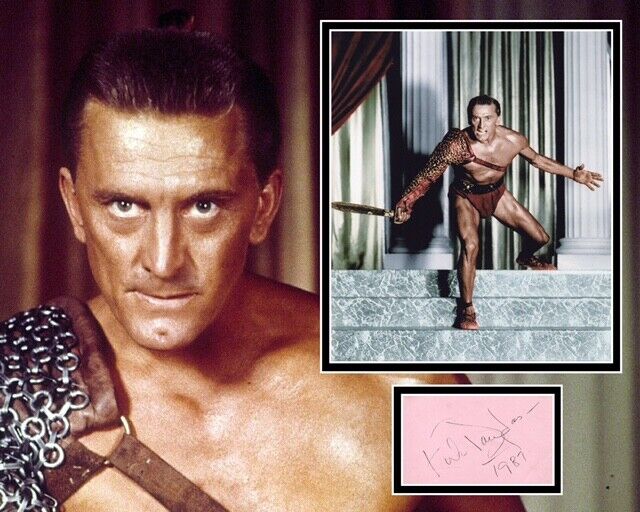 KIRK DOUGLAS SIGNED SPARTACUS Photo Poster painting MOUNT UACC REG 242 ALSO ACOA CERTIFIED