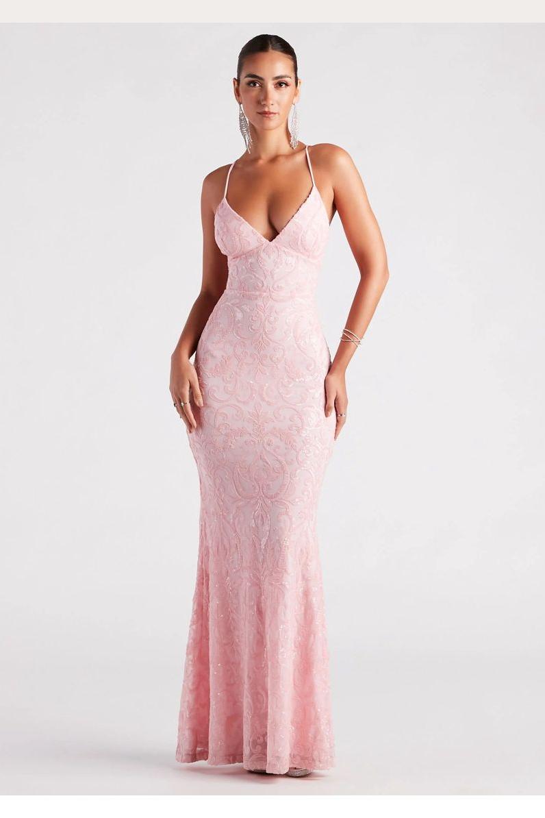 V-Neck Spaghetti Straps Sleeveless Long Mermaid Prom Dress With Embroidered | YQ0077 Wellcucu