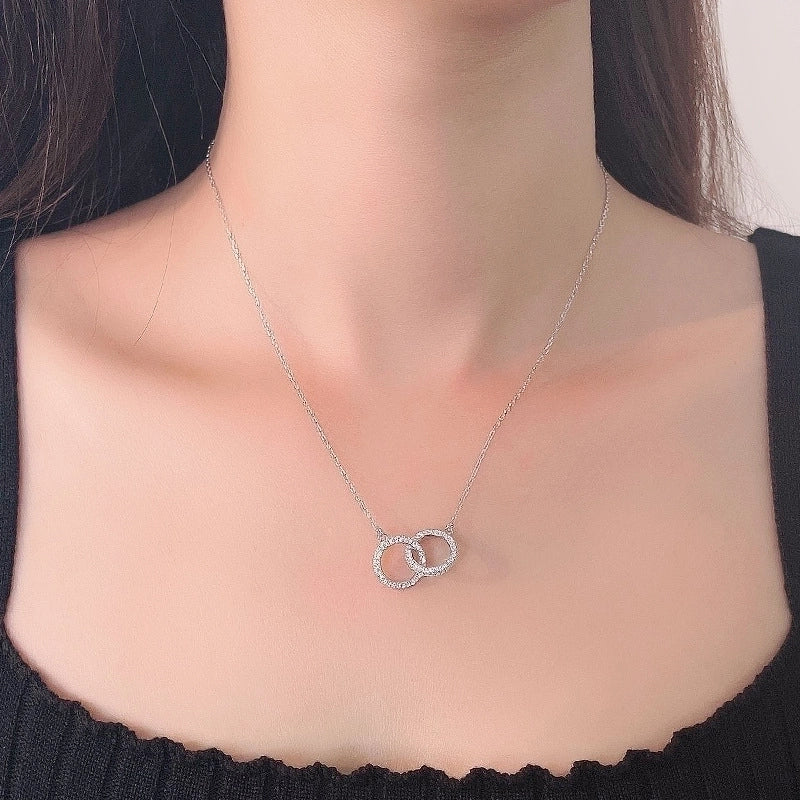925 Sterling Silver Plating Geometric Necklace