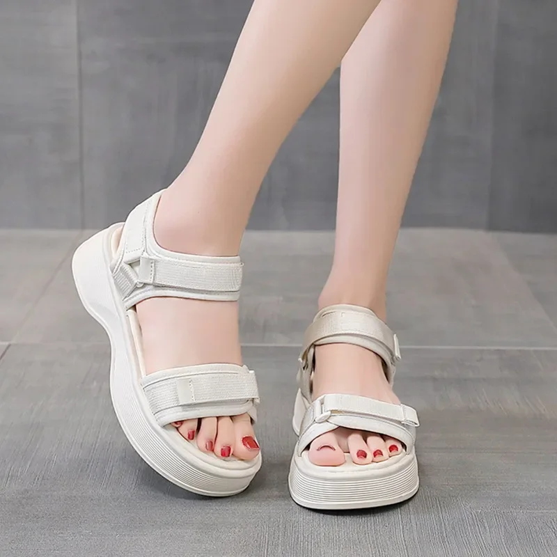 Tanguoant Tanguoant Open Toe Flats Platform Sport Women Sandals Shoes Summer Designer Casual Walking Shoes Slippers Fad Beach Zapatos Mujer