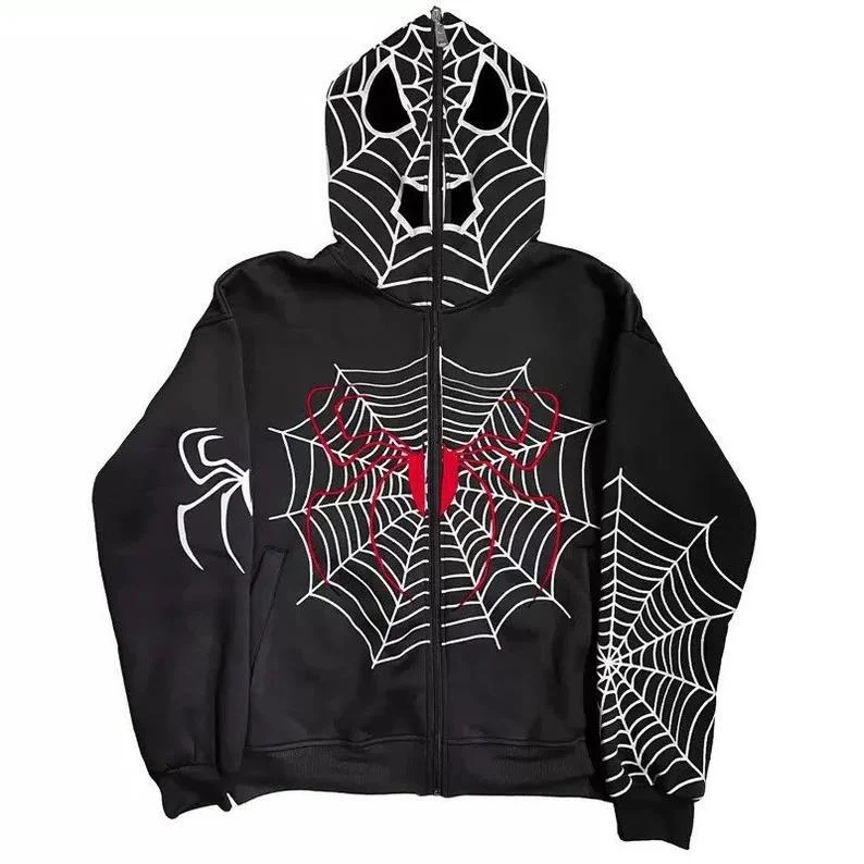 Uveng Uveng Autumn Hoodie Zipper Hoodie Loose Zipper Hoodie Skeleton Skeleton Print Street