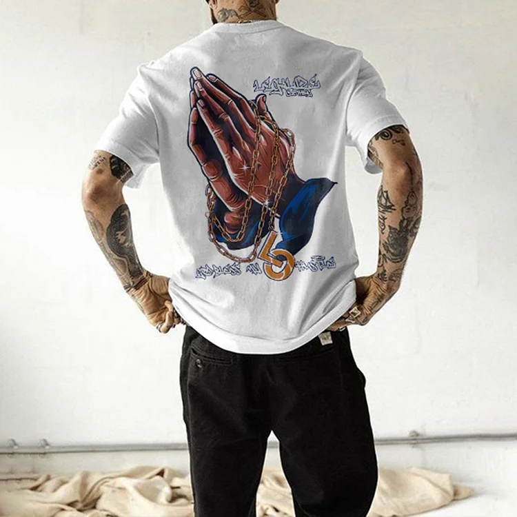 Jesus Faith Namaste Print Short Sleeve T-Shirt