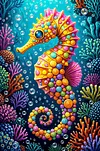 Luxury AB Velvet Diamond Painting Kit - Seahorse
