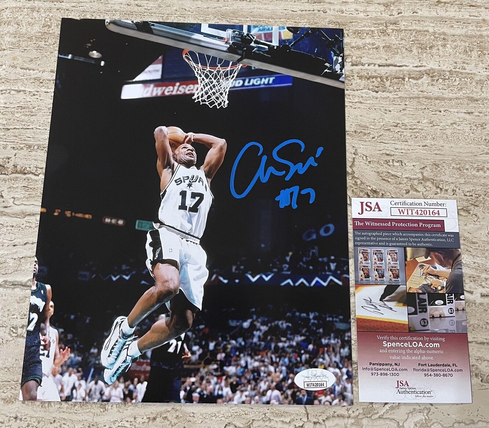 Mario Elie San Antonio Spurs Autographed Signed 8X10 Photo Poster painting JSA COA