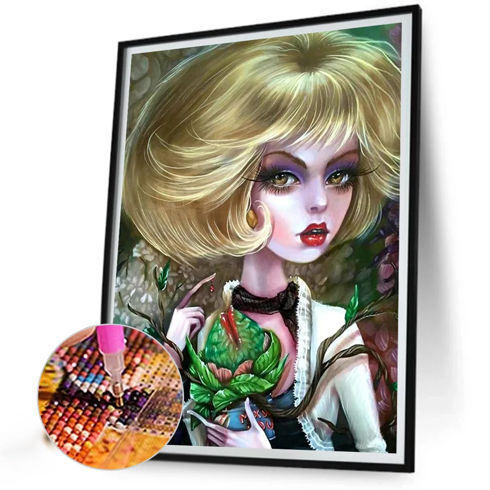 Full Round Diamond Painting 40*50cm - Scary Big Eye Doll