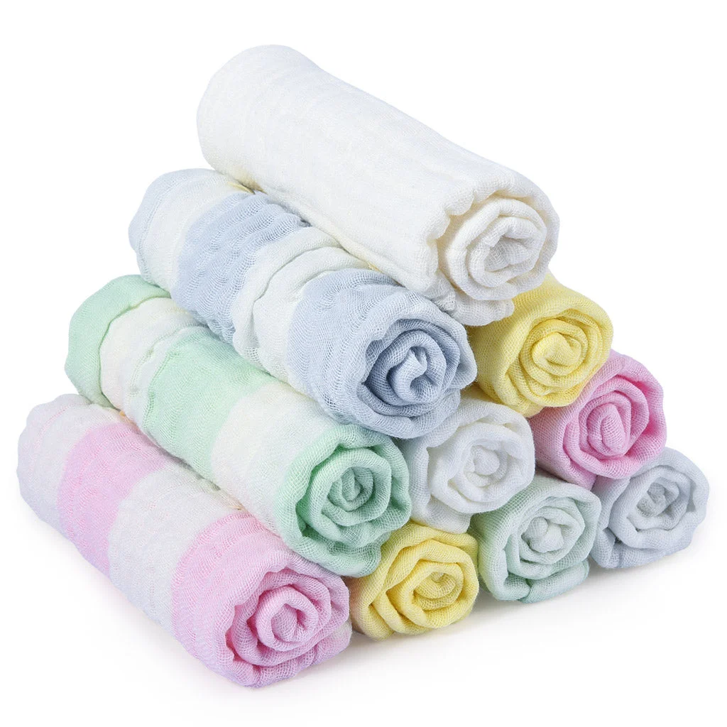10 Pack Baby Colorful Washcloths