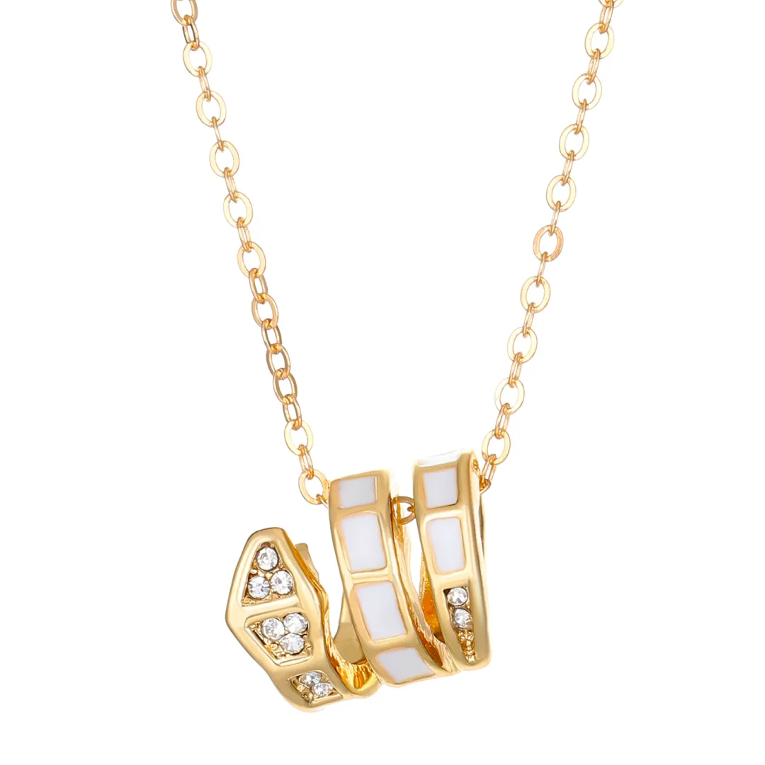 Snake Zirconia Gold-Plated Necklace