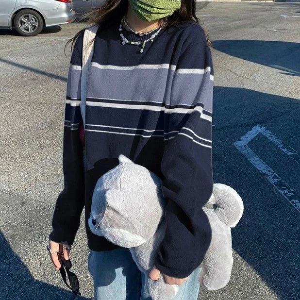 Long-Sleeve Striped Sweater YP658