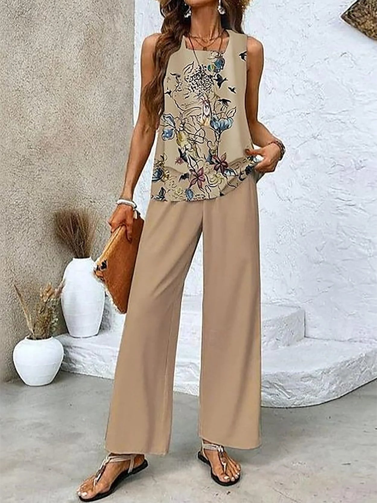 Women Long Sleeve V-neck Graphic Floral Printed Top