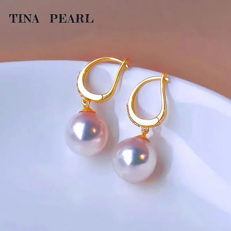 2025 TINA Jewelry 18k gold + classic akoya pearl ring small stud earrings