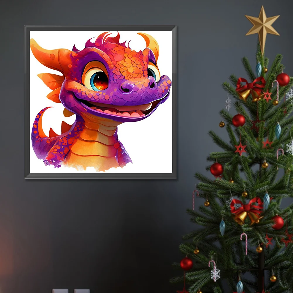 Full Round Diamond Painting 30*30cm - Little Dragon