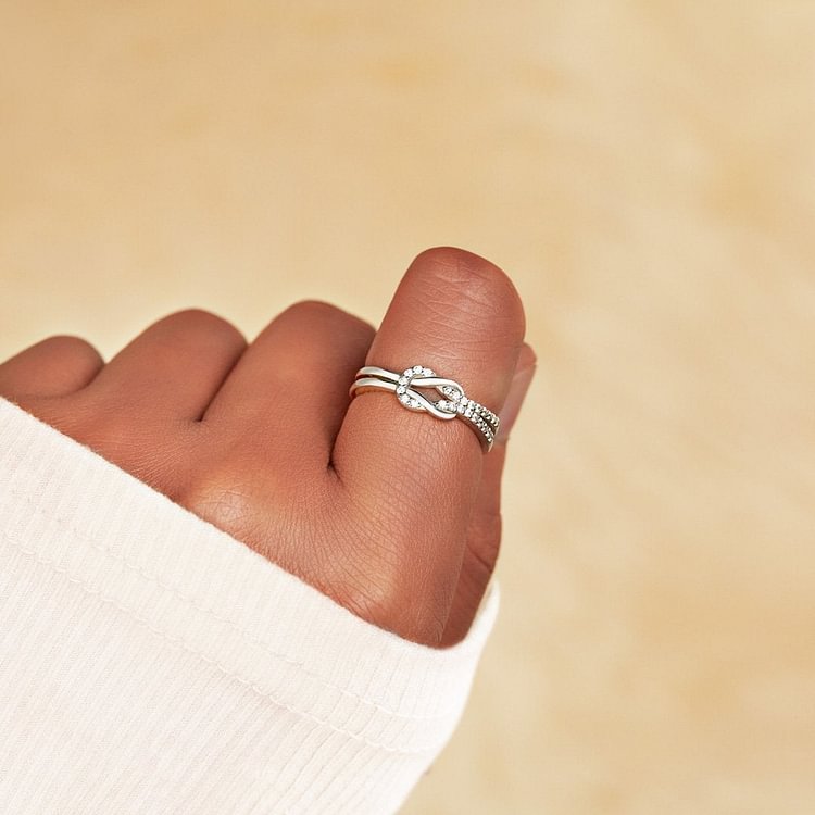 We're Always Linked At Heart Love Knot Ring