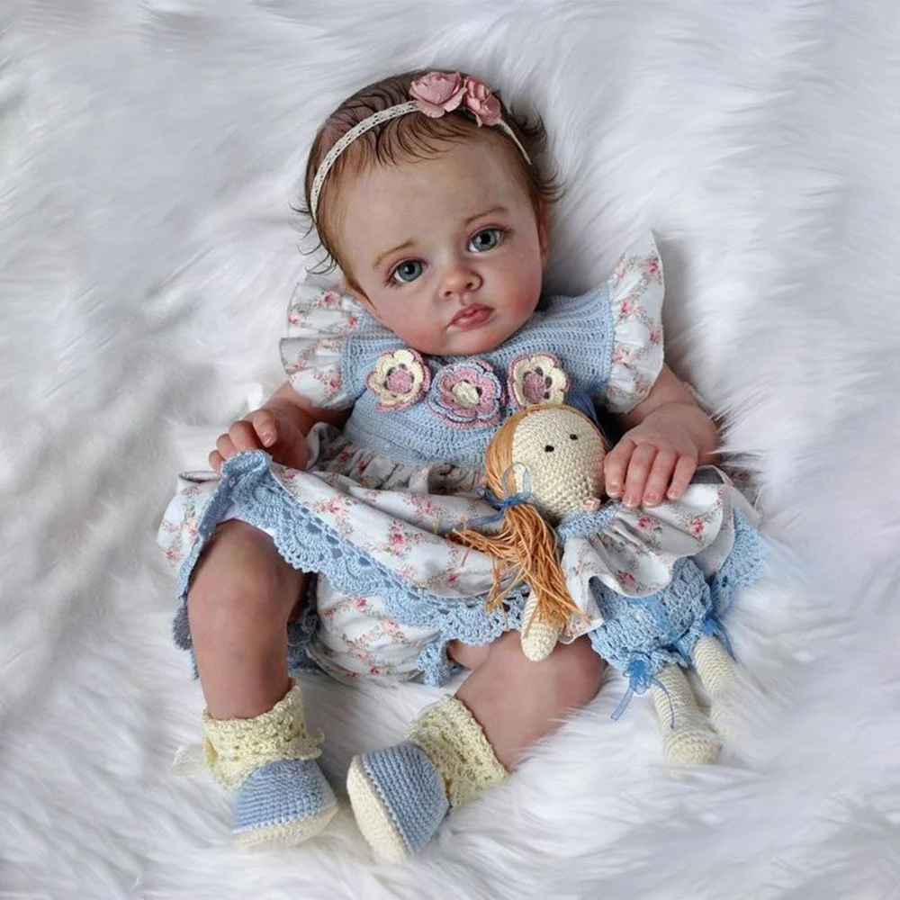[Heartbeat💖 & Sound🔊] Reborn Brown Hair Girl Opinsa 20" Real Lifelike Soft Weighted Body Reborn Soft Silicone Vinyl Toddlers Doll -Creativegiftss® - [product_tag] RSAJ-Creativegiftss®