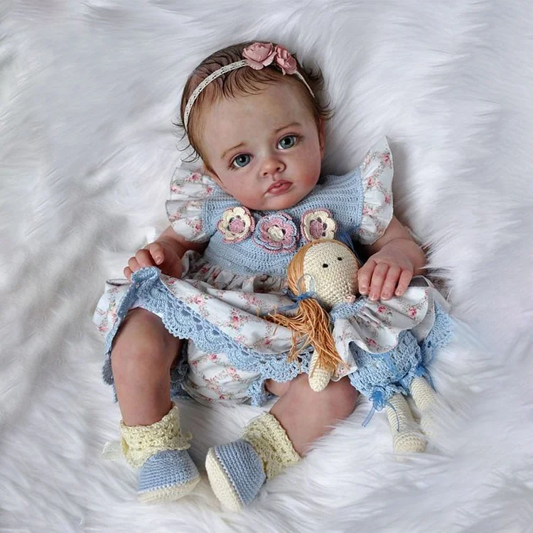  [Heartbeat💖 & Sound🔊] Reborn Brown Hair Girl Opinsa 20" Real Lifelike Soft Weighted Body Reborn Soft Silicone Vinyl Toddlers Doll - Reborndollsshop®-Reborndollsshop®