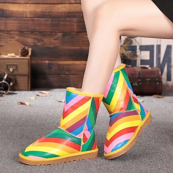 Rainbow Comfortable Shoes Winter Snow Boots US Size 3-21