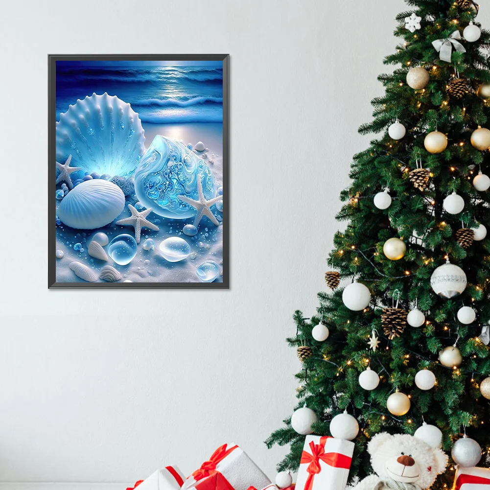 Diamond Painting - Full Round Drill - Coastal Blue Shell(Canvas|30*40cm)