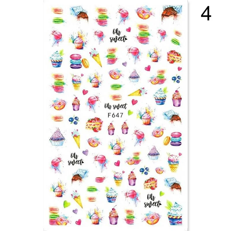 1 Sheet Nail Art 3D Nail Sticker Butterfly Colorful Nail Decals Fairy Tales Nail Transfer Decals Nail Decorations DIY Design