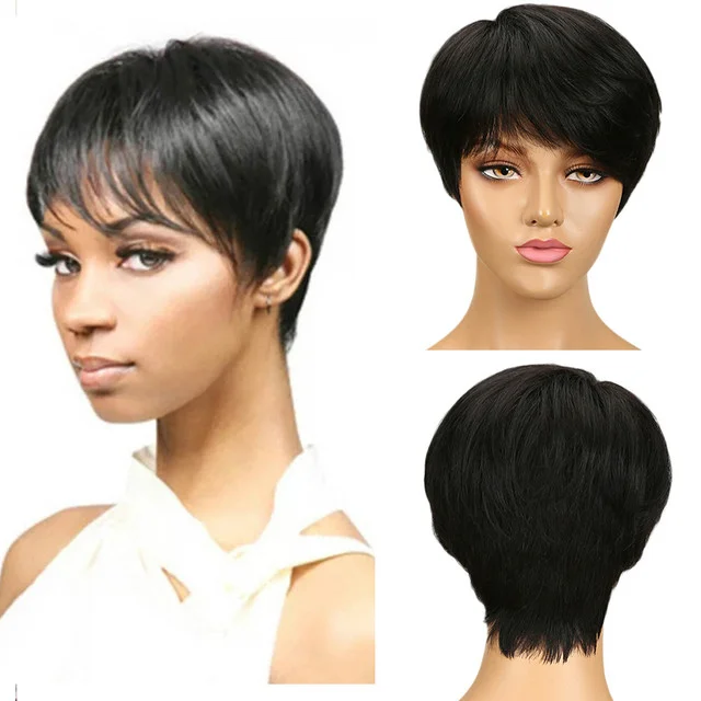 Jewtribute Hair®|Short  Wigs with Bangs Short  Wig for Black Women 