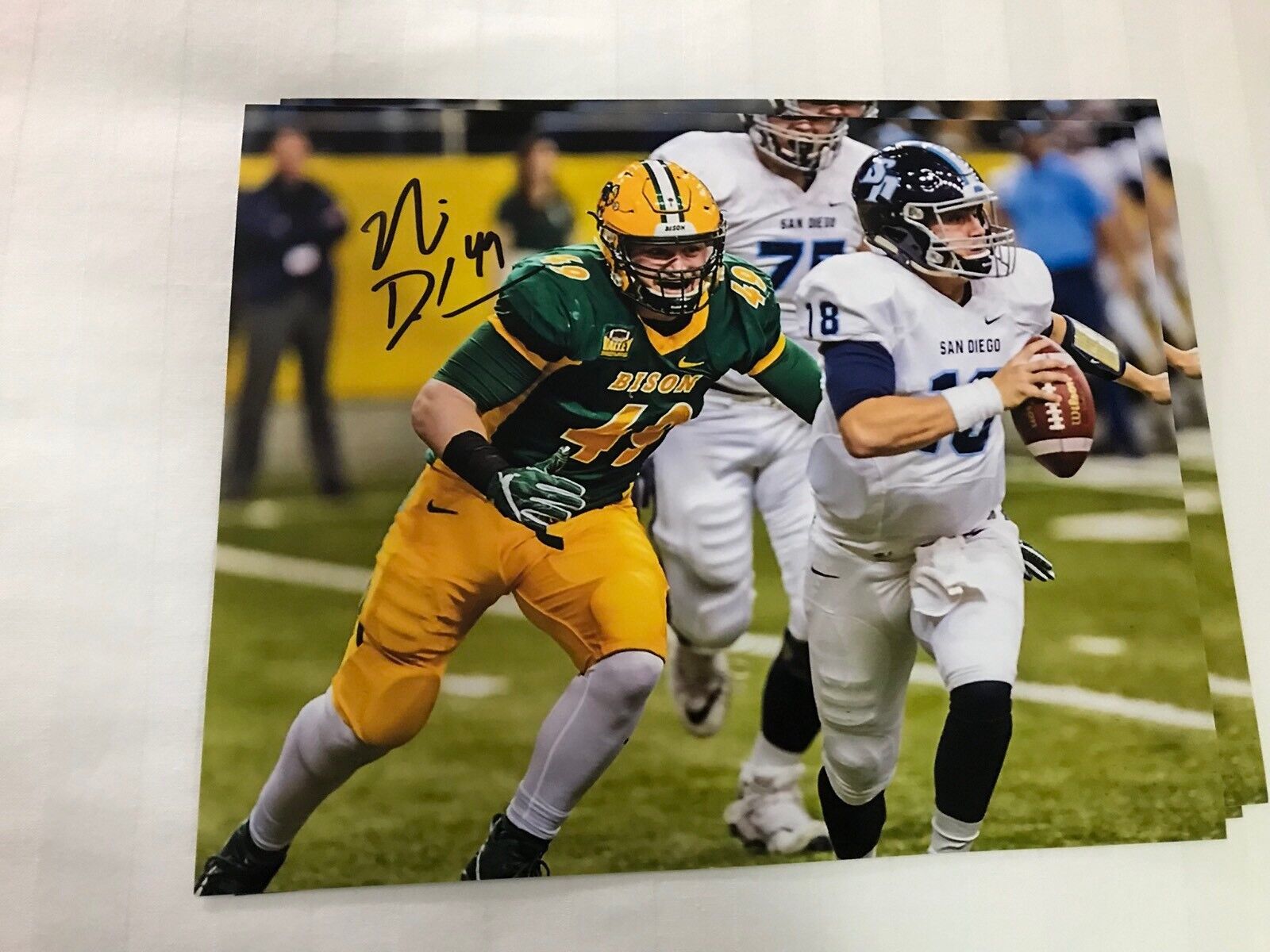 Nick Deluca North Dakota State Hand signed autographed 8x10 football Photo Poster painting C