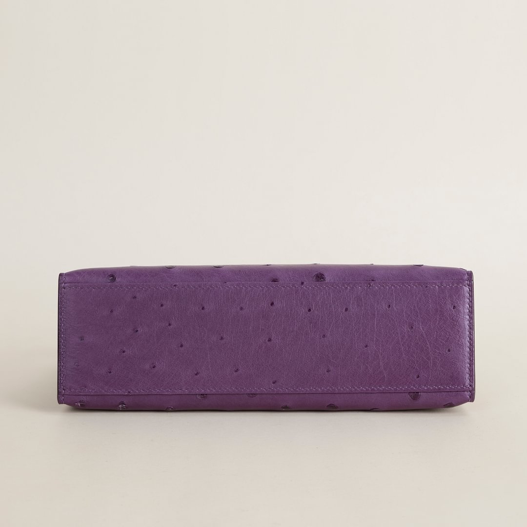Kelly pochette Ostrich  P9 Anemone  GHW