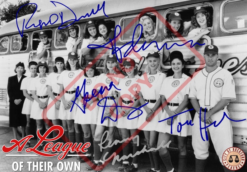 A League of Their Own Tom Hanks Geena Davis Madonna Rosie ODonnell 8.5x11 Autographed Signed Reprint Photo Poster painting