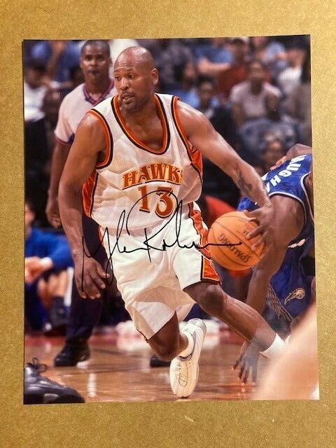 Glenn Robinson Atlanta Hawks Boldly Signed 8x10 Stunning Photo Poster painting w/COA