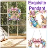 Diamond Painting Acrylic Single Side Drill Easter Rabbit Pendant Charms Kits for Adults Home Window Decor