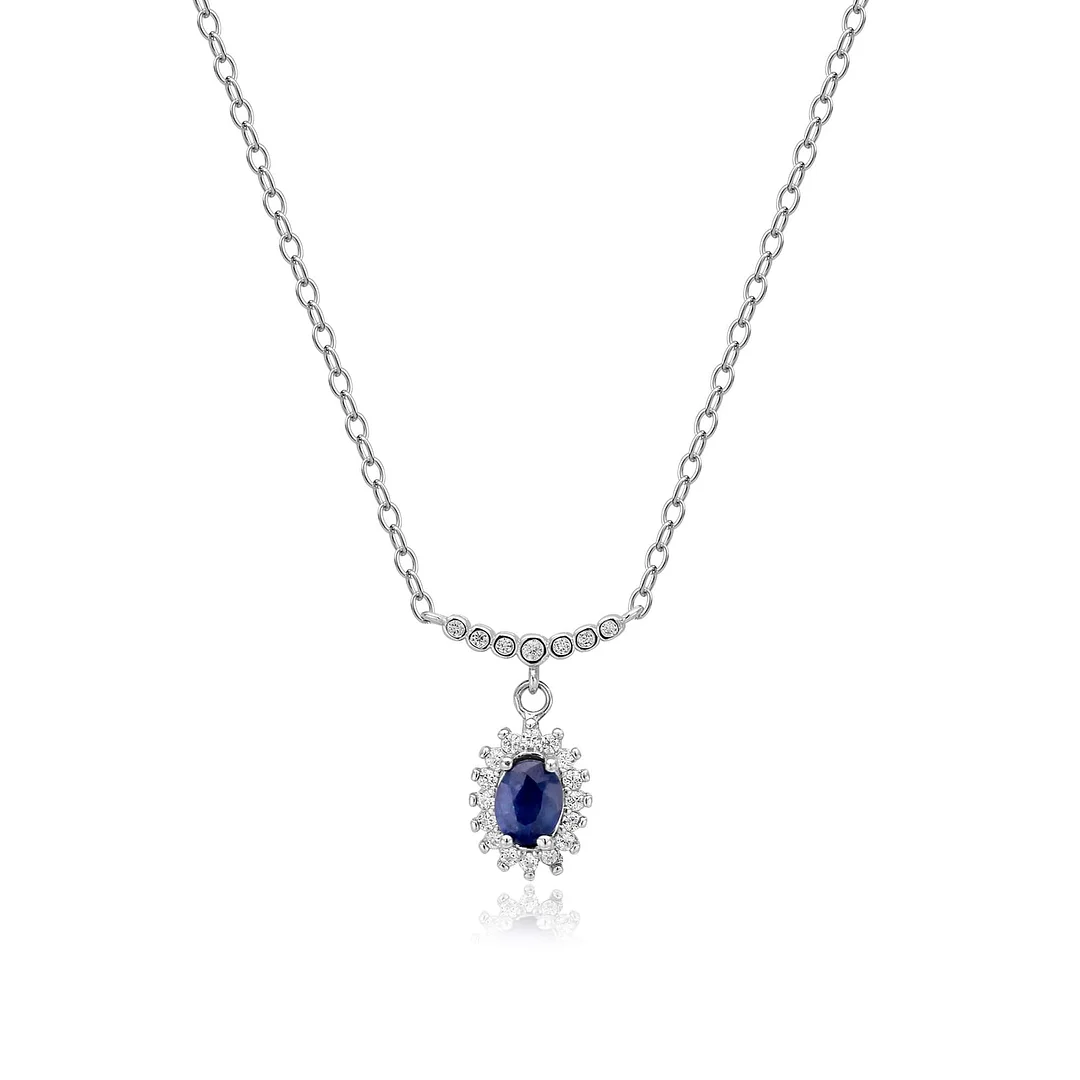 Natural Sapphire Meteor Mirror Necklace