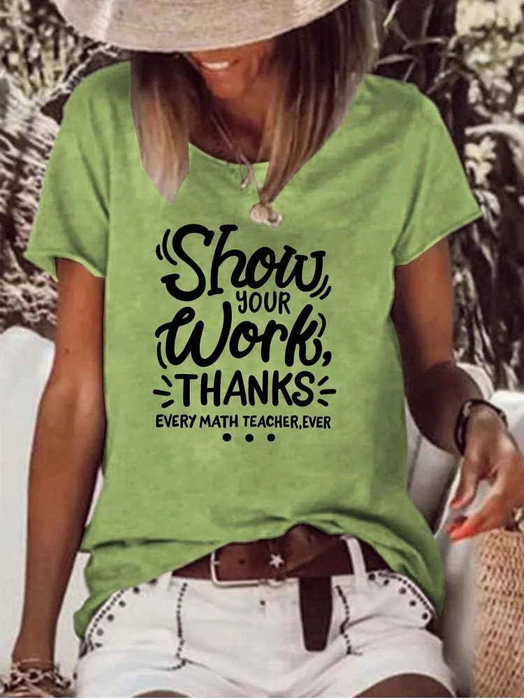 Show Your Work Thanks Raw Hem Tee