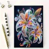 Lily Flower 5D DIY Diamond Art Painting Notebook Kit 50 Pages A5 Rhinestone Art Painting Notebook Kit for Adults Beginners Holiday Birthday Gift